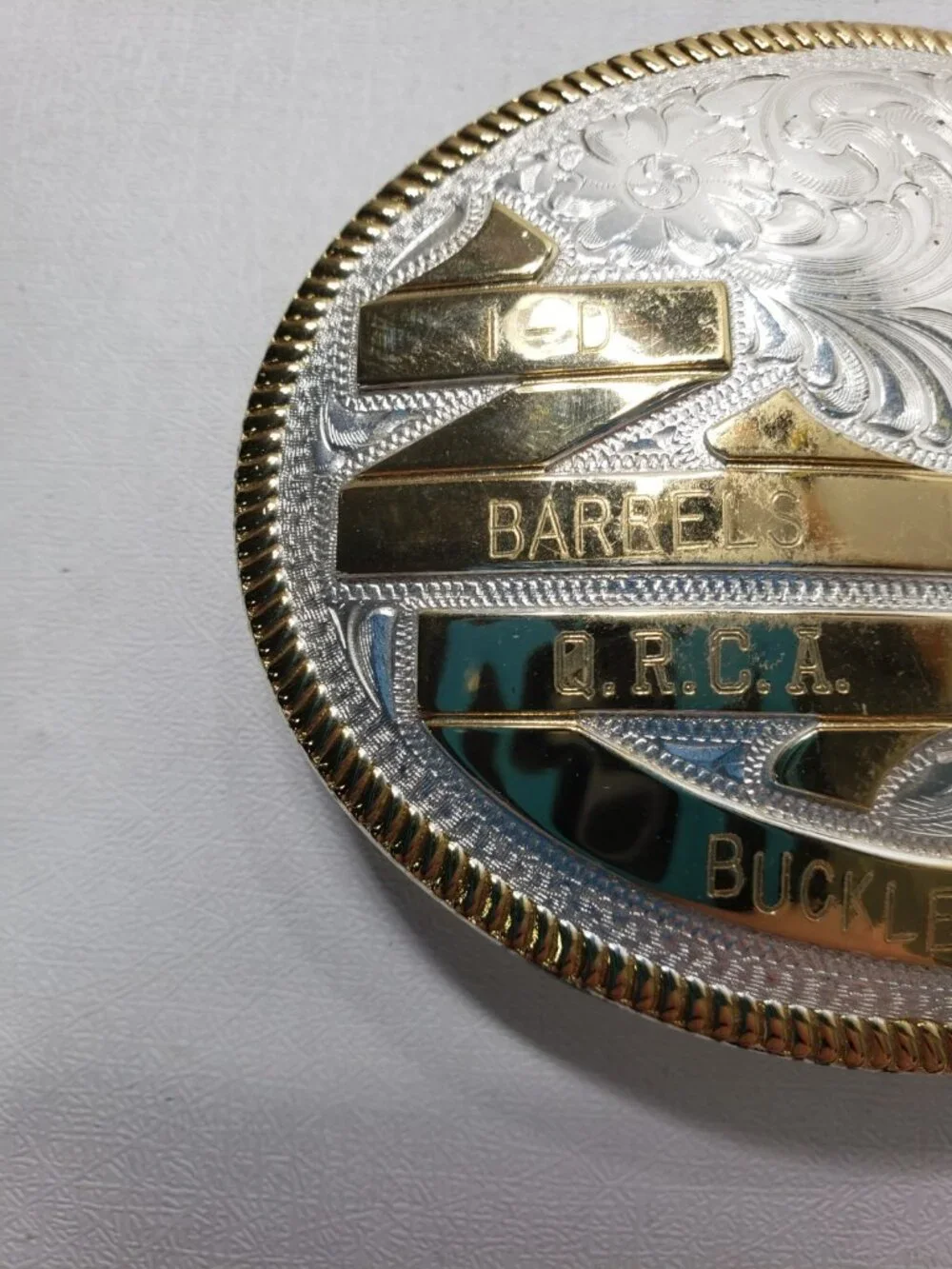 Montana Silversmiths 1-D Barrels OK Barrel Racing Western Belt Buckle K5569